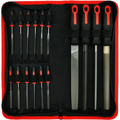  18 Pieces High Carbon Metal File Set With Bag