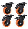 Industry Duty 4 Inch Orange Polyurethane Plate Swivel Castors