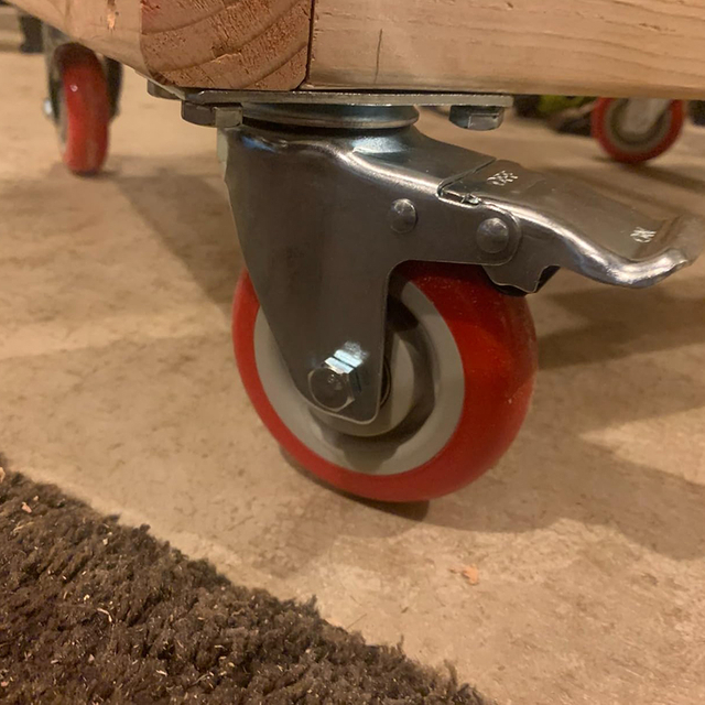အကြီးစားတာဝန်အန္တရာယ်ကင်းရှင်းရေး Dual Dual Dual Locking Red Pu Plate Swivel Casters
